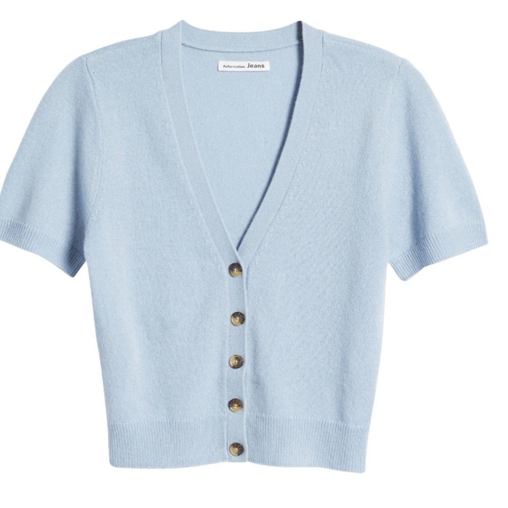 Reformation Organic Cotton Crop Cardigan SZ Large